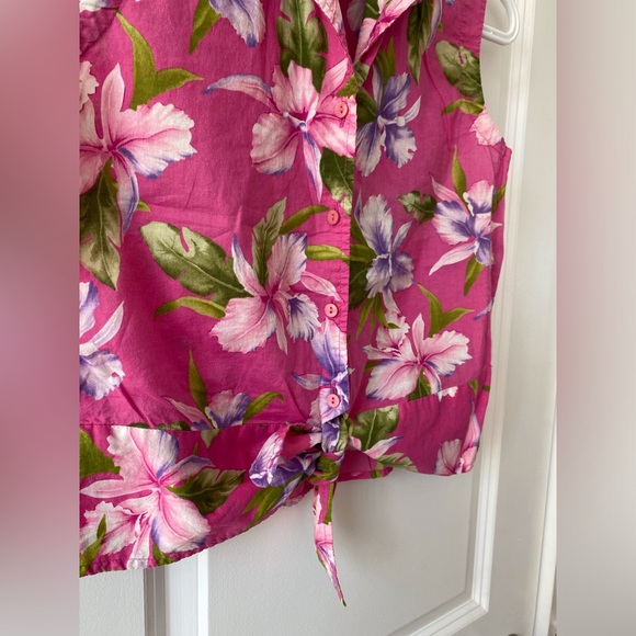 Vintage Floral Jones New York Sleeveless Top (S) - Picture 3 of 11